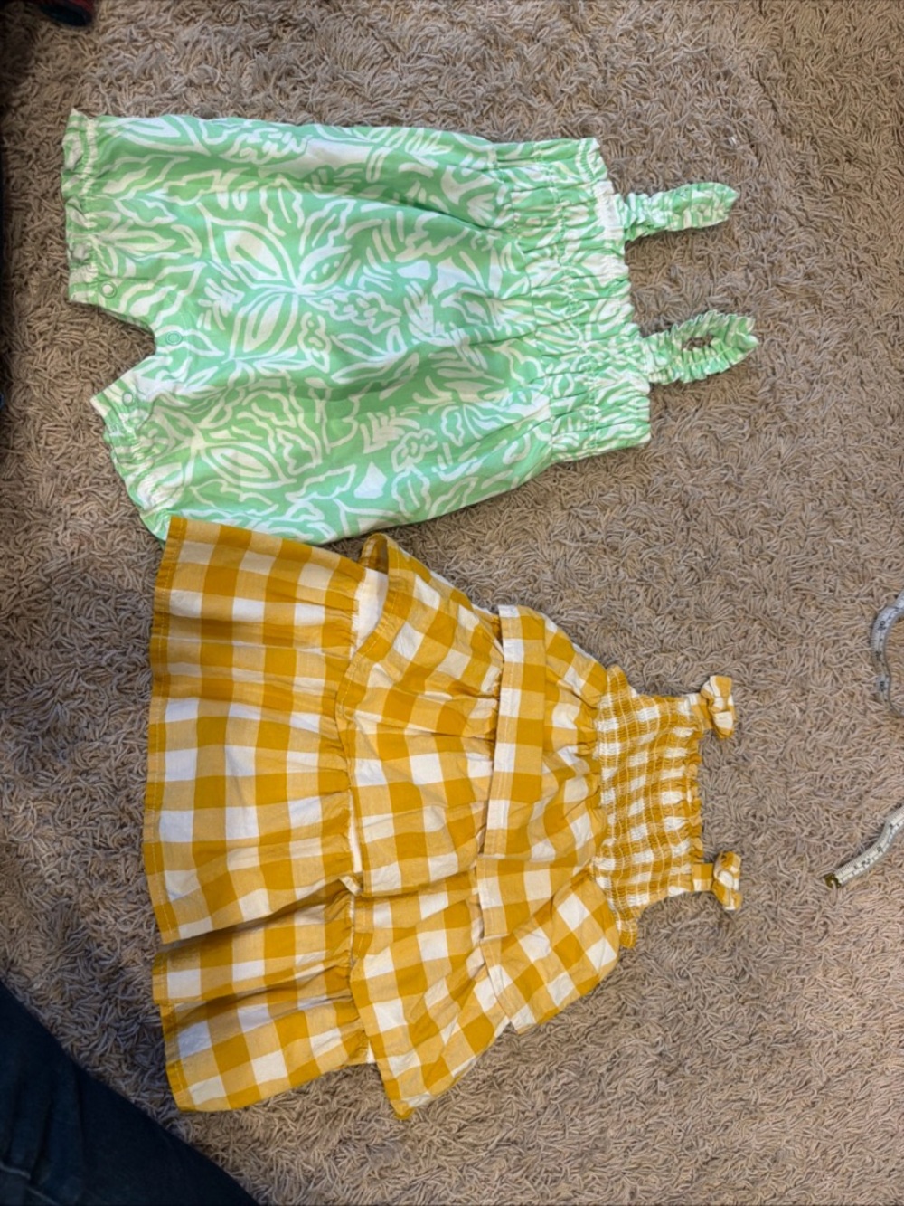 Carter's Mint Green Floral Ruffled Toddler Romper
